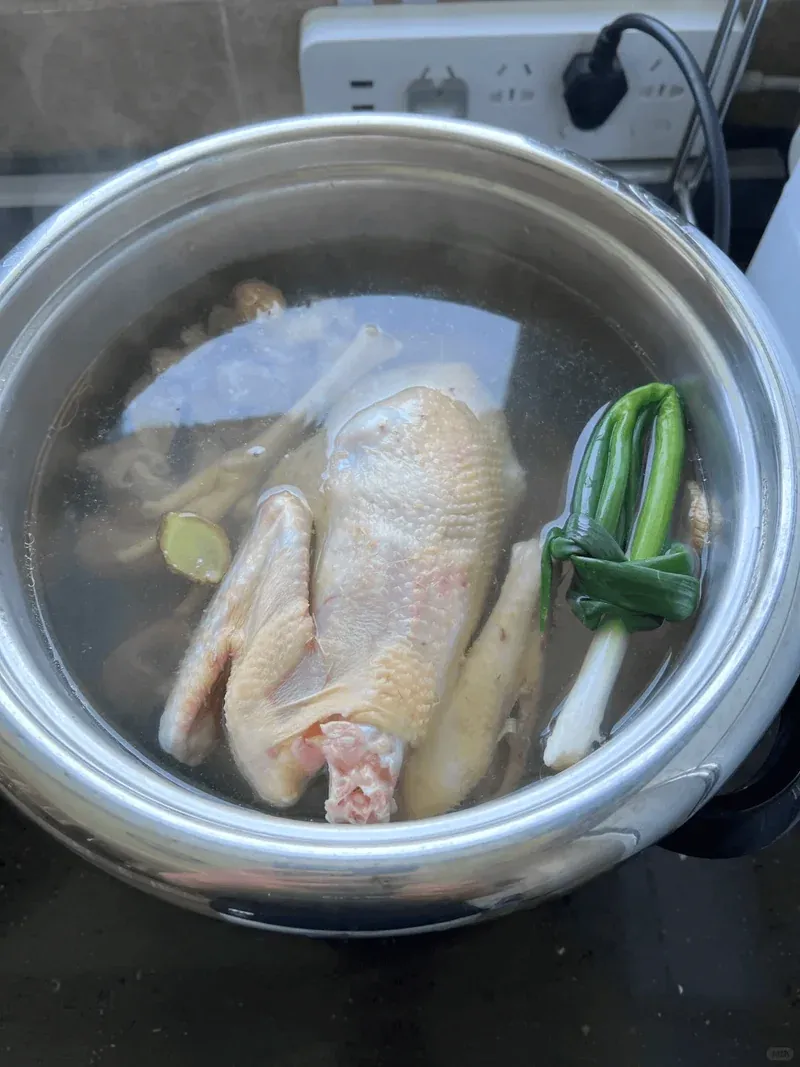 Checking chicken for doneness